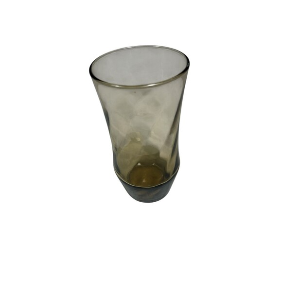 Vintage Libbey Optic Swirl Tumbler Smoked Brown Iced Tea Glass MCM 6” - Picture 6 of 12